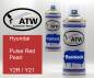 Preview: Hyundai, Pulse Red Pearl, Y2R / Y21: 400ml Sprühdose + 400ml Klarlack - Set, von ATW Autoteile West.